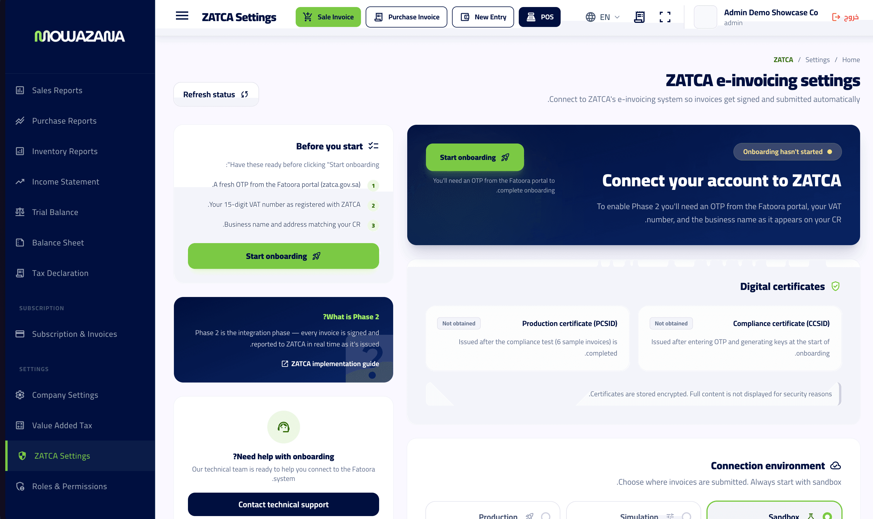 ZATCA e-invoicing onboarding: OTP, CCSID/PCSID certificates, sandbox to production